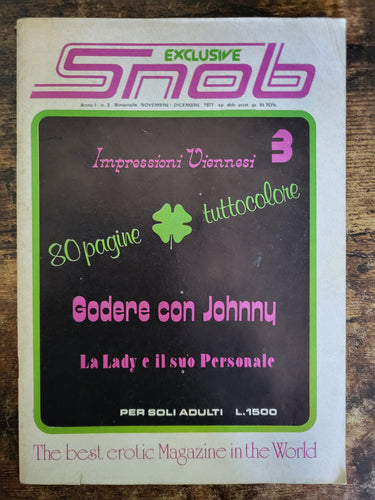 Snob Magazine No 3.. Small Format Italian Hardcore 1977